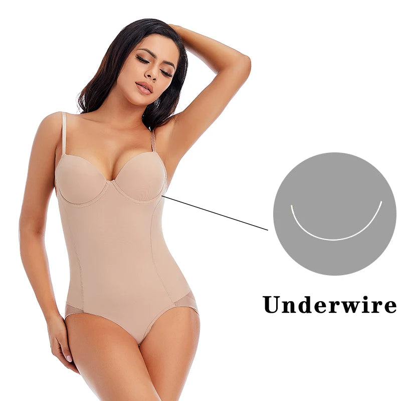 Medium Control Underwire Bodysuit Shaper with Cups