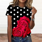 Summer Fashion Women's T-shirt 3d Floral Print Tee Large | OWNLUXE