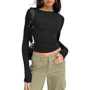 Women's Long Sleeve Crew Neck Slim Fit T-Shirt | OWNLUXE