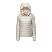 Women Hooded Short Puffer Jackets Arrivals 90 White Duck | OWNLUXE