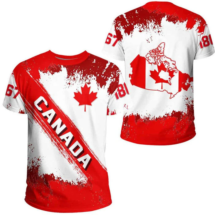 Canada Day T-shirt Canadian Flag Emblem Maple Leaf 3D | OWNLUXE