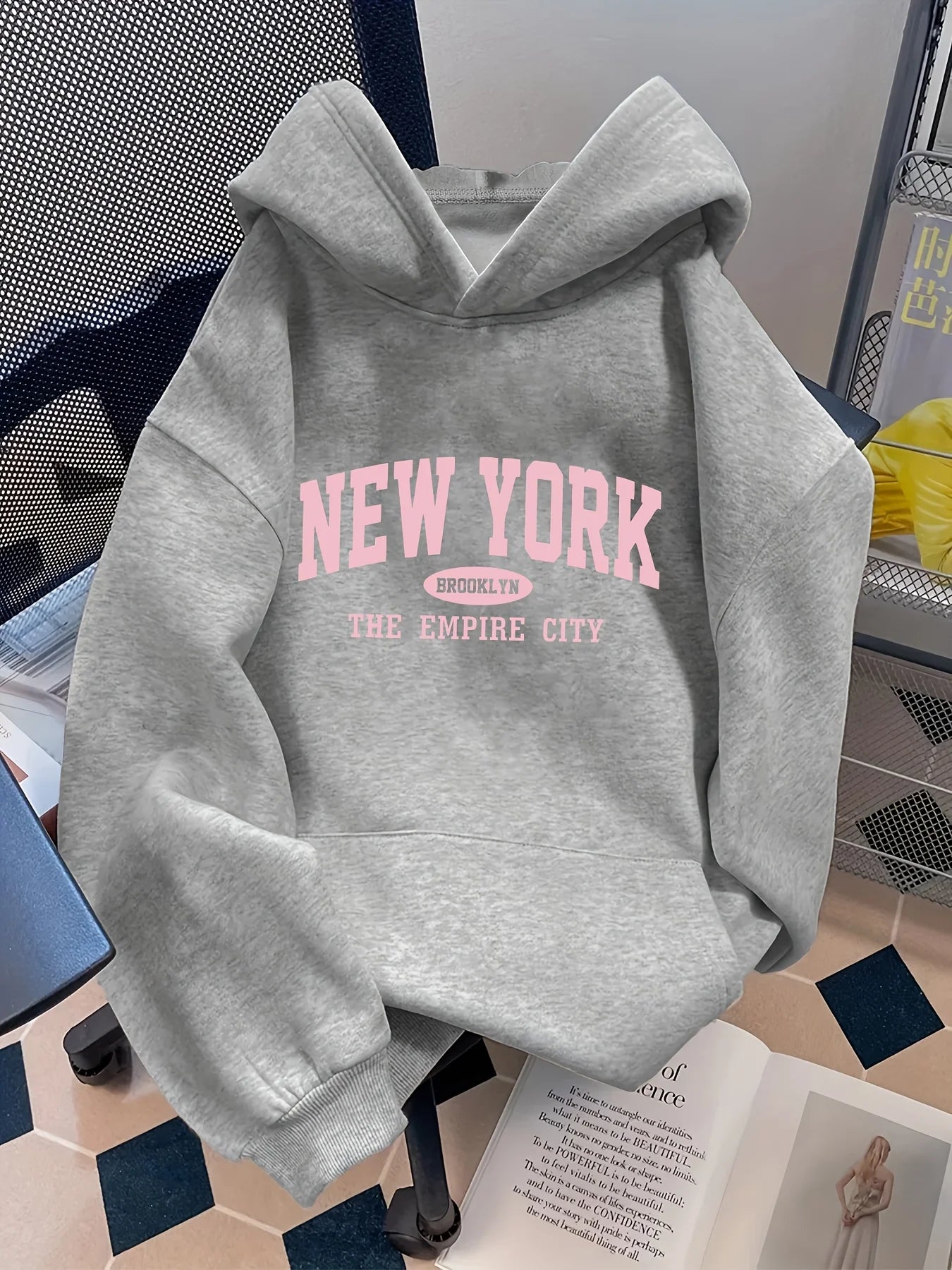 Women's Long Sleeve Hooded Hoodie (Grey 2) | OWNLUXE