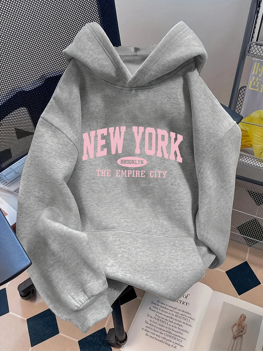 Women's Long-Sleeve Hooded Hoodie (Grey 2) | OWNLUXE