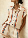 Women's Striped Two Piece Shorts | OWNLUXE