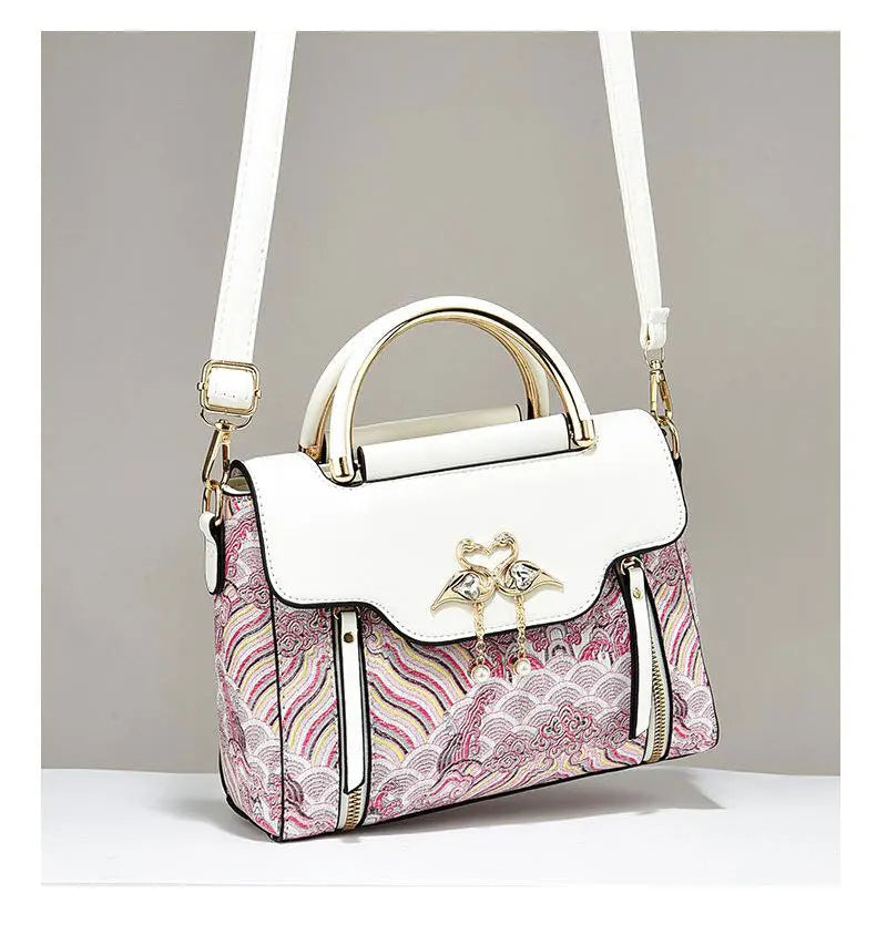 Women's Luxury Designer PU Leather Shoulder Bag - Casual Tote with Bow Decoration