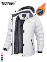 Load image into Gallery viewer, TACVASEN Winter Fleece Lined Hooded Parka Jacket Womens Ski Snowboard Warm Coats Waterproof 5 Zipper Pockets Windbreaker Outwear
