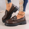 Women's Platform Leather Plus-Size Loafers | OWNLUXE