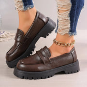 Women's Platform Leather Plus-Size Loafers – Shop at OWNLUXE