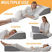 8-Inch Leg Elevating Pillow - Memory Foam Wedge for Side Sleeping & Rest