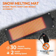 Graphene Heated Snow Melting Mat for Steps, Sidewalks & Driveways