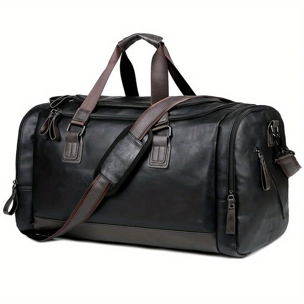 Multi-Compartment PU Leather Adjustable Travel Duffel Bag – Shop at OWNLUXE