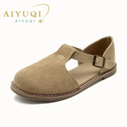 Women's Leather Retro Sandals (Camel) – Shop at OWNLUXE