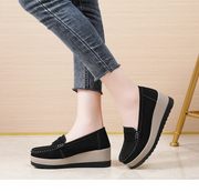 Women's Suede Platform Loafers - Slip-on Flats | OWNLUXE
