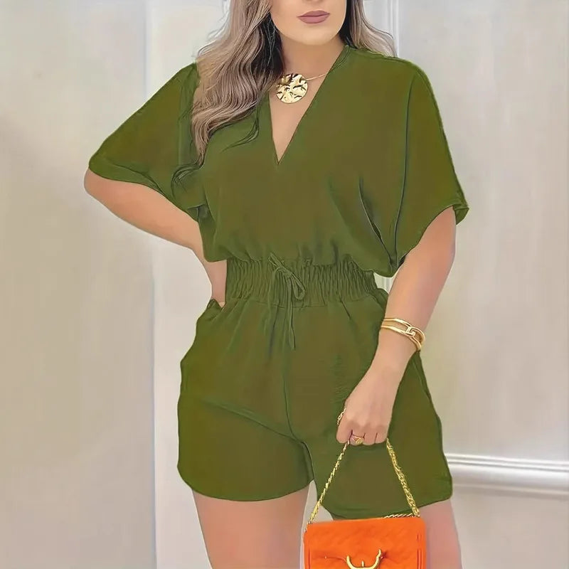 Women's V-Neck Jumpsuit | OWNLUXE