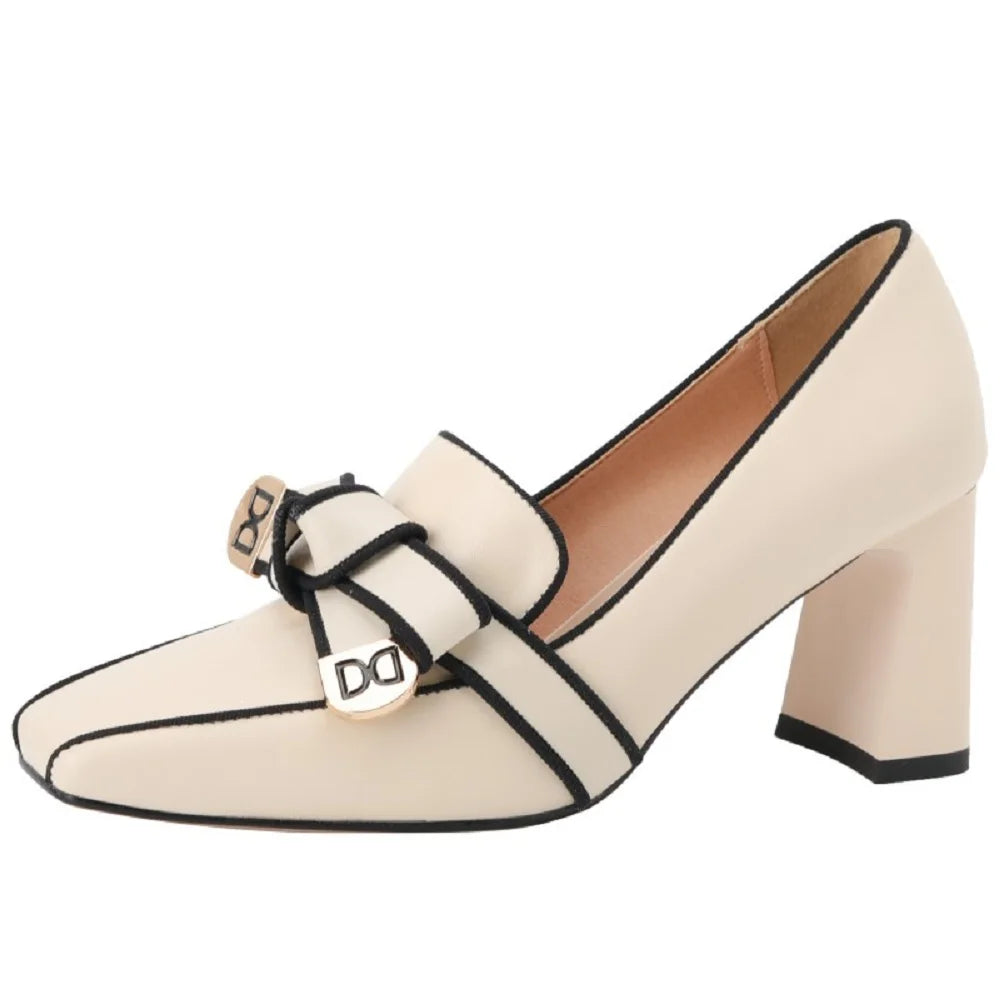 Women's Square-Toe Retro Heels | OWNLUXE