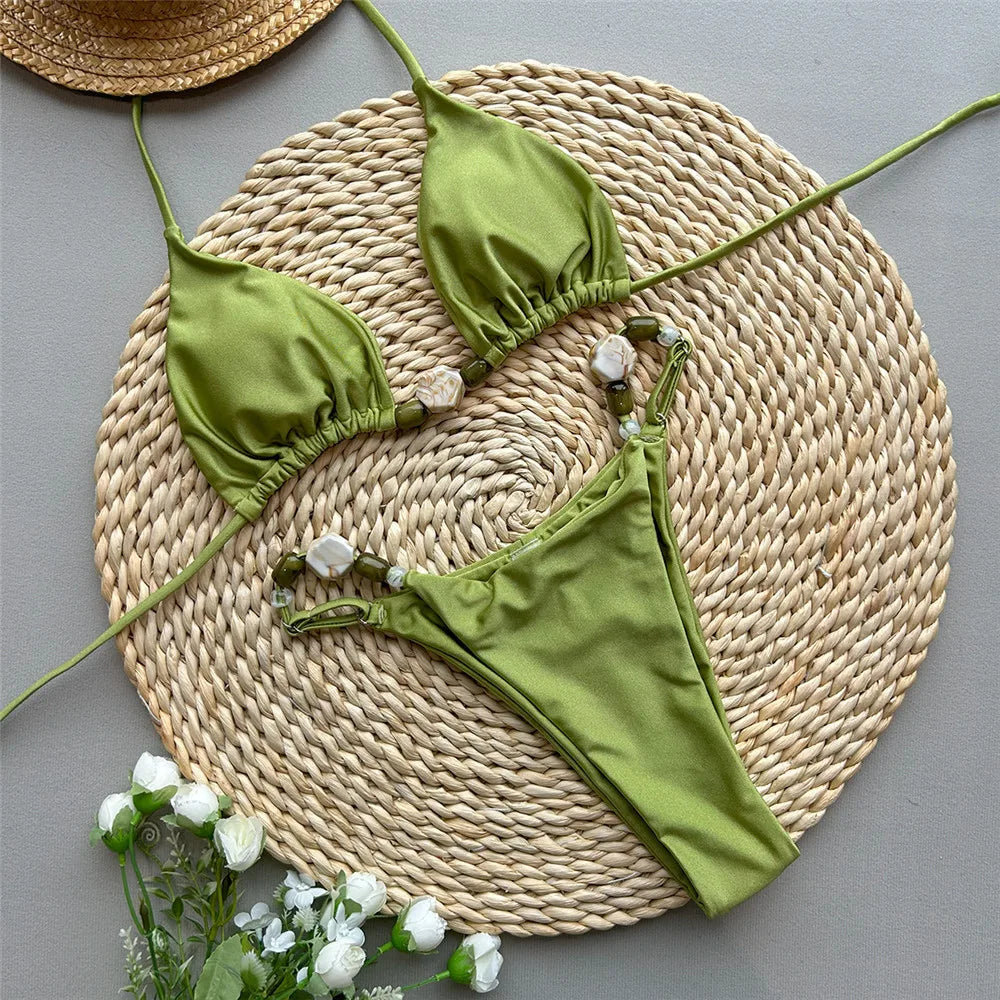 Halter Mini Thong Bikini Set | OWNLUXE