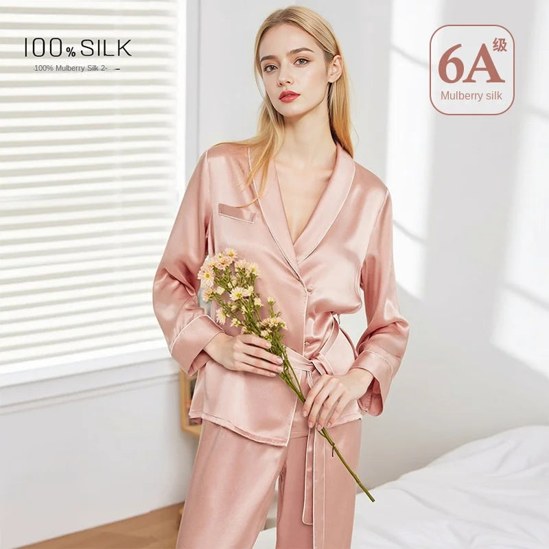 Two-Piece Mulberry Silk Pajama Set (White) – Shop at OWNLUXE