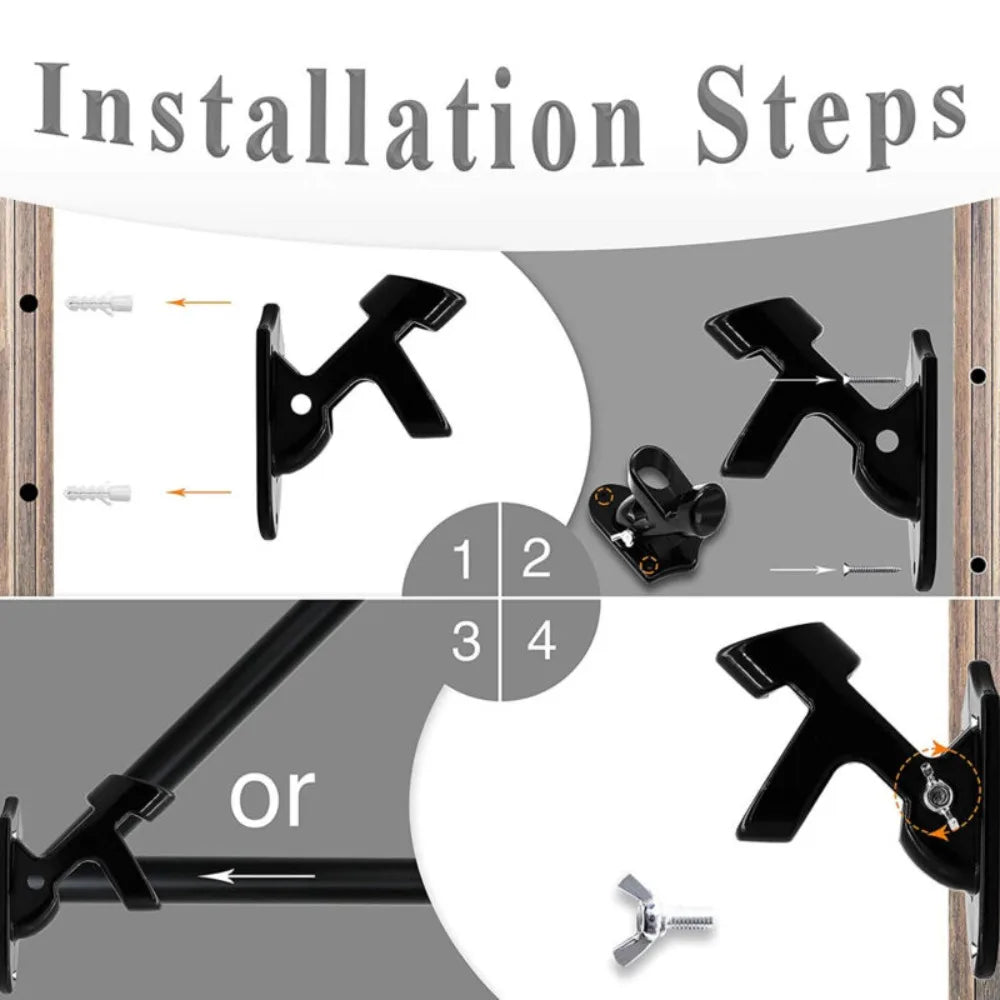 1PC Wall Mounted Mount Telescopic Flag Pole Top House Wall Bracket Base 6Ft Stand Flagpole Collapsible Yard Banner Holder