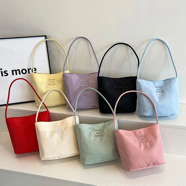 Nylon Embroidered Bucket Bag – Shop at OWNLUXE