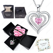 Heart Zircon Pendant Necklace – Comes in Rose Bow Gift Box | OWNLUXE