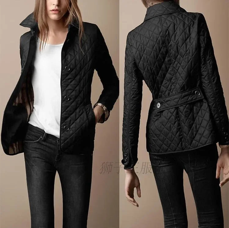 Hooded Quilted Long-Sleeve Button-Down Jacket | OWNLUXE