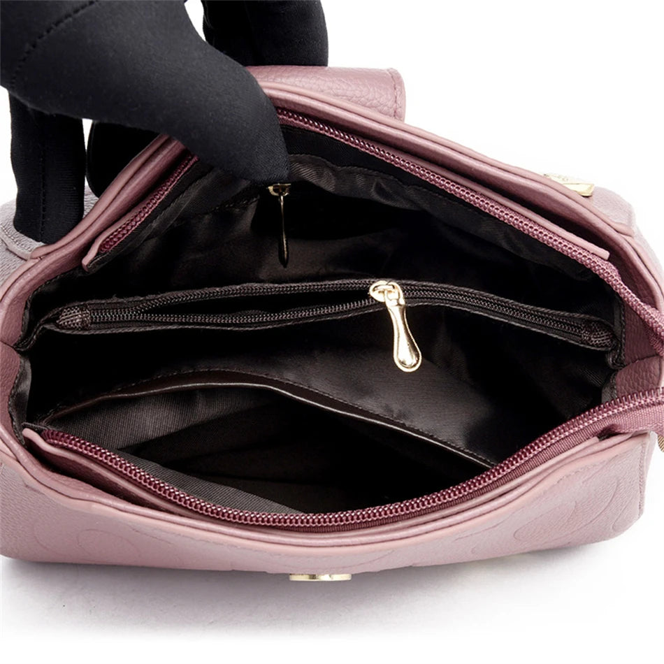 Geometric Flap Crossbody Bag – Microfiber Leather Shoulder Bag with Adjustable Strap