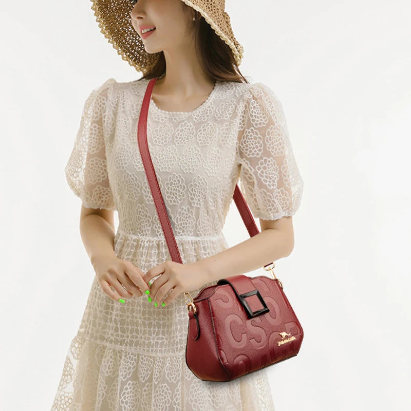 Geometric Flap Crossbody Bag – Microfiber Leather Shoulder Bag with Adjustable Strap