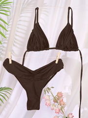 Solid Folds Bikini Set | OWNLUXE