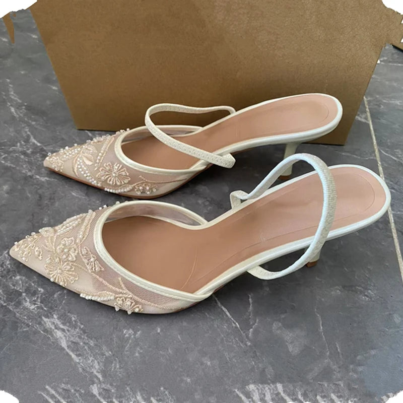 Women's Pointed Toe Stiletto Mesh Heels | OWNLUXE