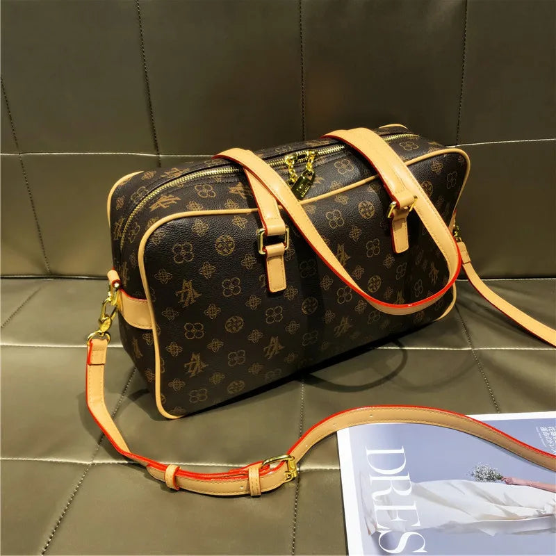Large Capacity Boston Travel Bag - Minimalist PU Leather Shoulder Bag | OWNLUXE