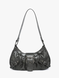 Patent Leather Saddle Bag – Retro Moto Style | Sac Selle en Cuir Verni – Style Rétro Moto