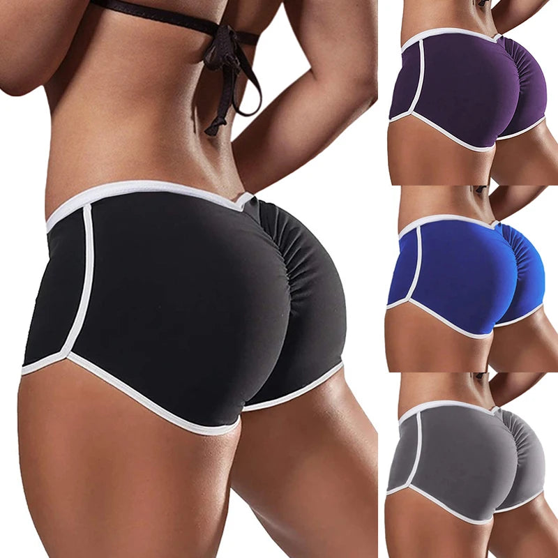 Women’s Low-Waist Sports Shorts – Stretch Gym & Yoga Fit