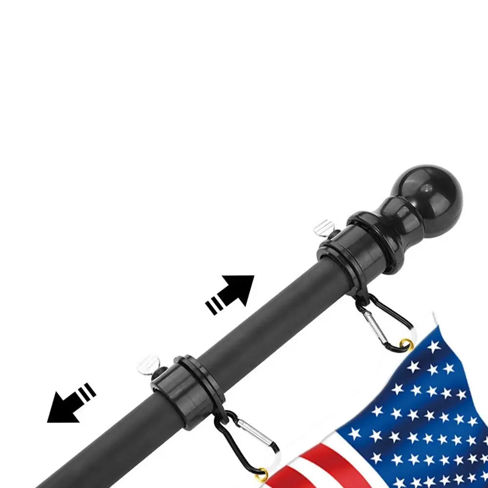 1PC Wall Mounted Mount Telescopic Flag Pole Top House Wall Bracket Base 6Ft Stand Flagpole Collapsible Yard Banner Holder
