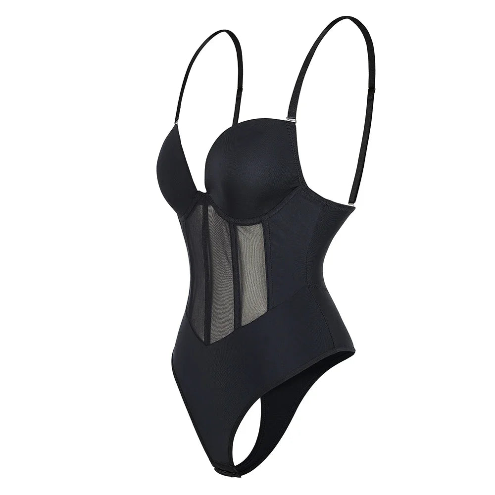 Backless Bodysuit Shapewear with Push Up Bra & Tummy Control