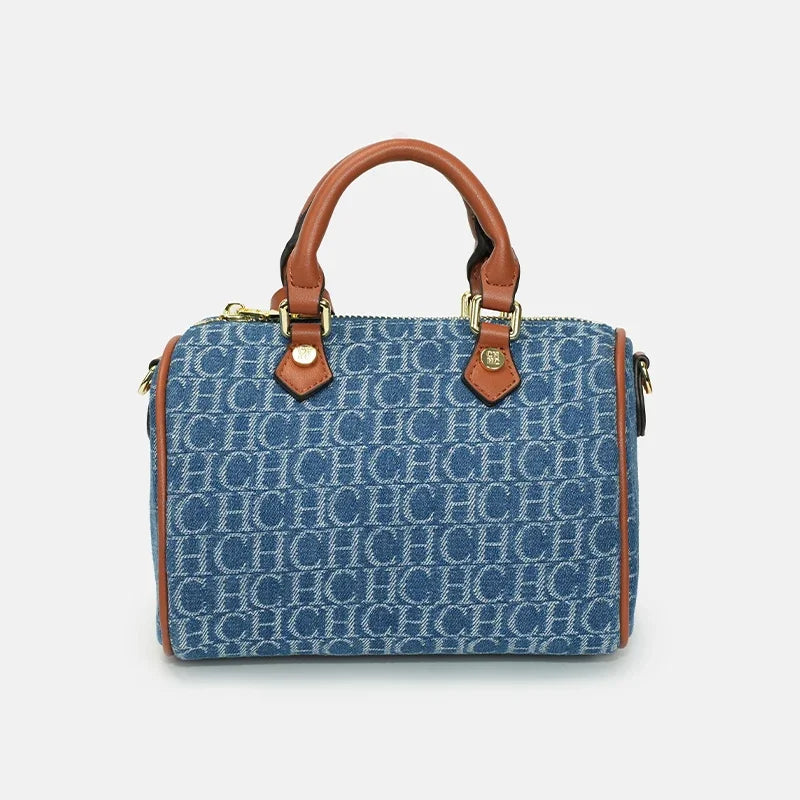 Leather Monogram Boston Bag | OWNLUXE