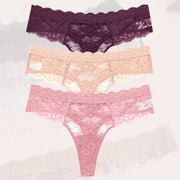 3-Piece Lace Thong Set | OWNLUXE