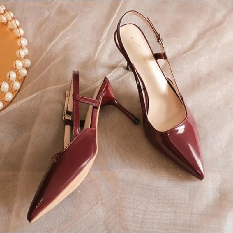 Women's High-Heel Leather Retro Pumps | OWNLUXE