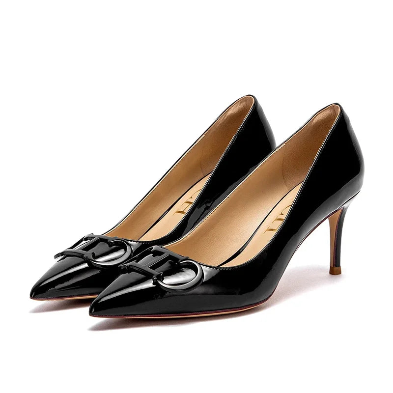 Women's Leather Heels (Apricot) | OWNLUXE
