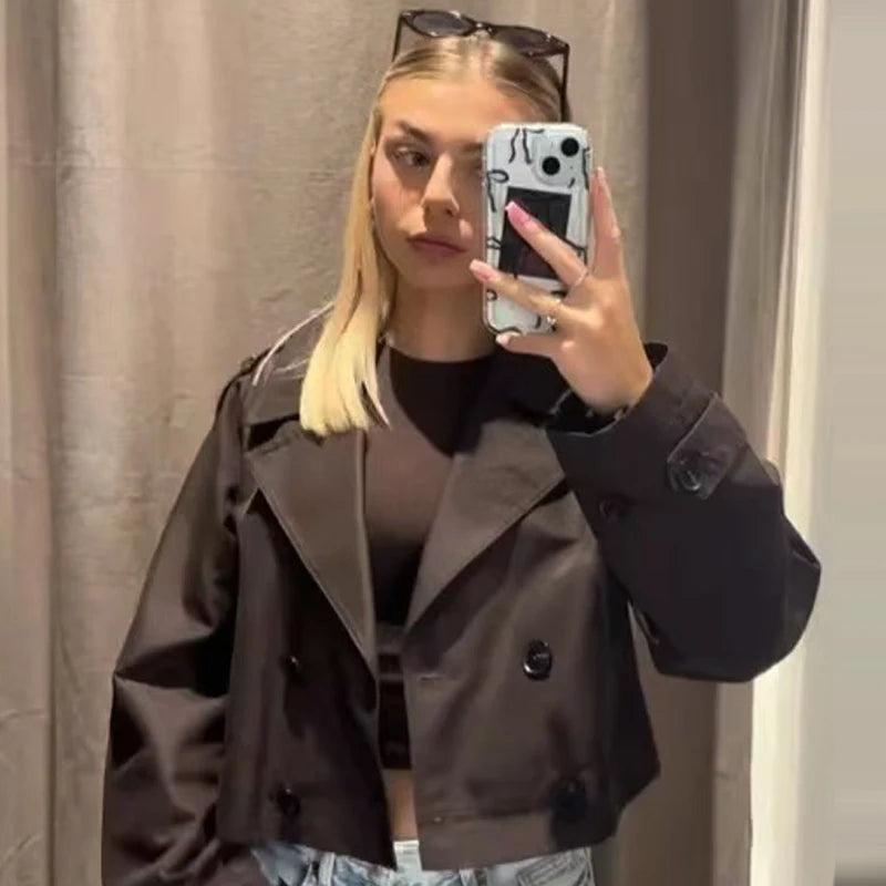 Women's Trench Coat (Brown) | OWNLUXE