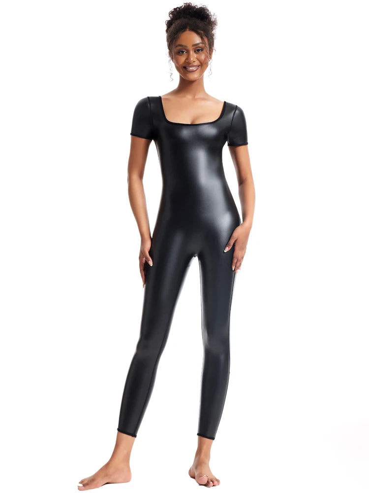 Faux Leather Wire-Free Bodysuit Shaper | OWNLUXE