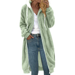 Load image into Gallery viewer, Women&#39;s Plus Size Color Block Plush Hoodie – Warm Zipper Sweatshirt Coat

