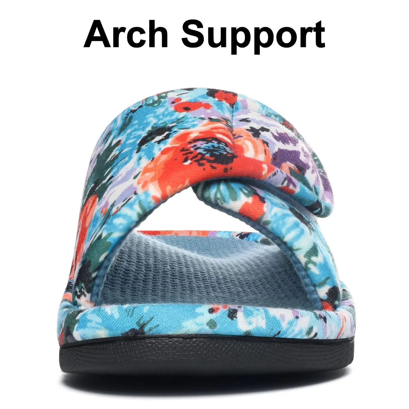 Waffle Cotton Indoor Slippers for Women with Arch Support