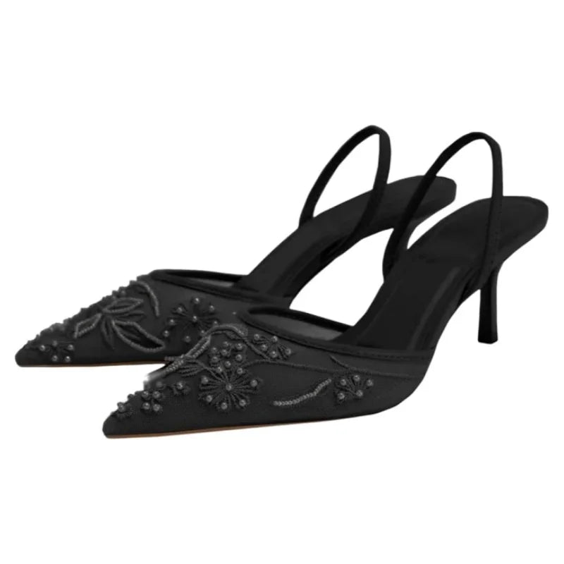 Women's Pointed Toe Stiletto Mesh Heels – Shop at OWNLUXE
