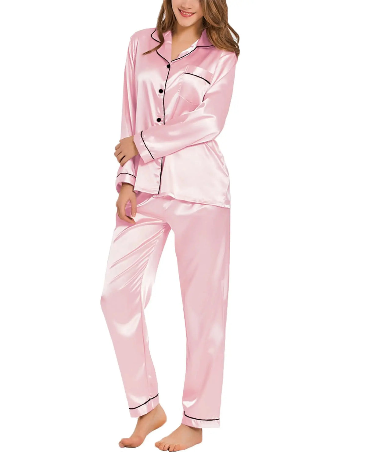 Two-Piece Satin Pajama Set (Style 4) – Shop at OWNLUXE