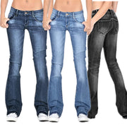 Women's Mid-Rise Slim Jeans – Distressed Denim | OWNLUXE