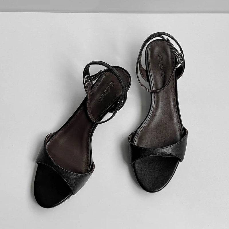 Women's Open Toe Leather Pumps | OWNLUXE