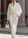 Lapel Pocket Blazer & Ankle Pant Set | OWNLUXE