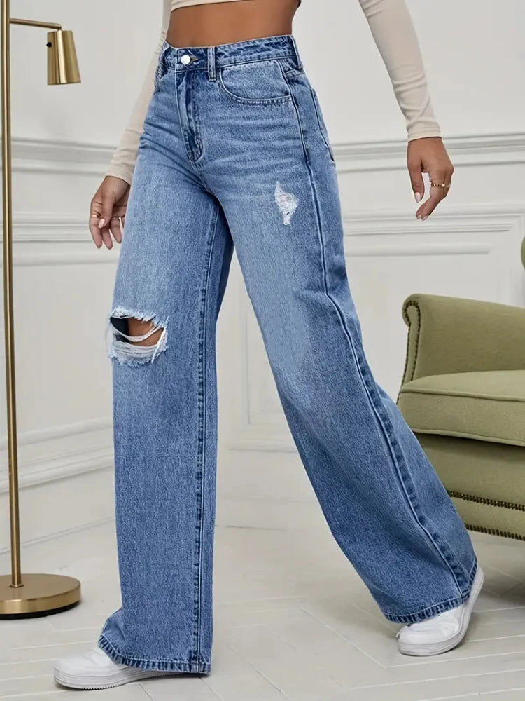 Jeans Wide-Leg Denim Pants | OWNLUXE