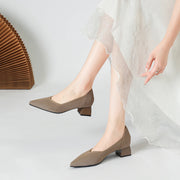 Pointed Slingback Square-Heel Pumps for Refined Style