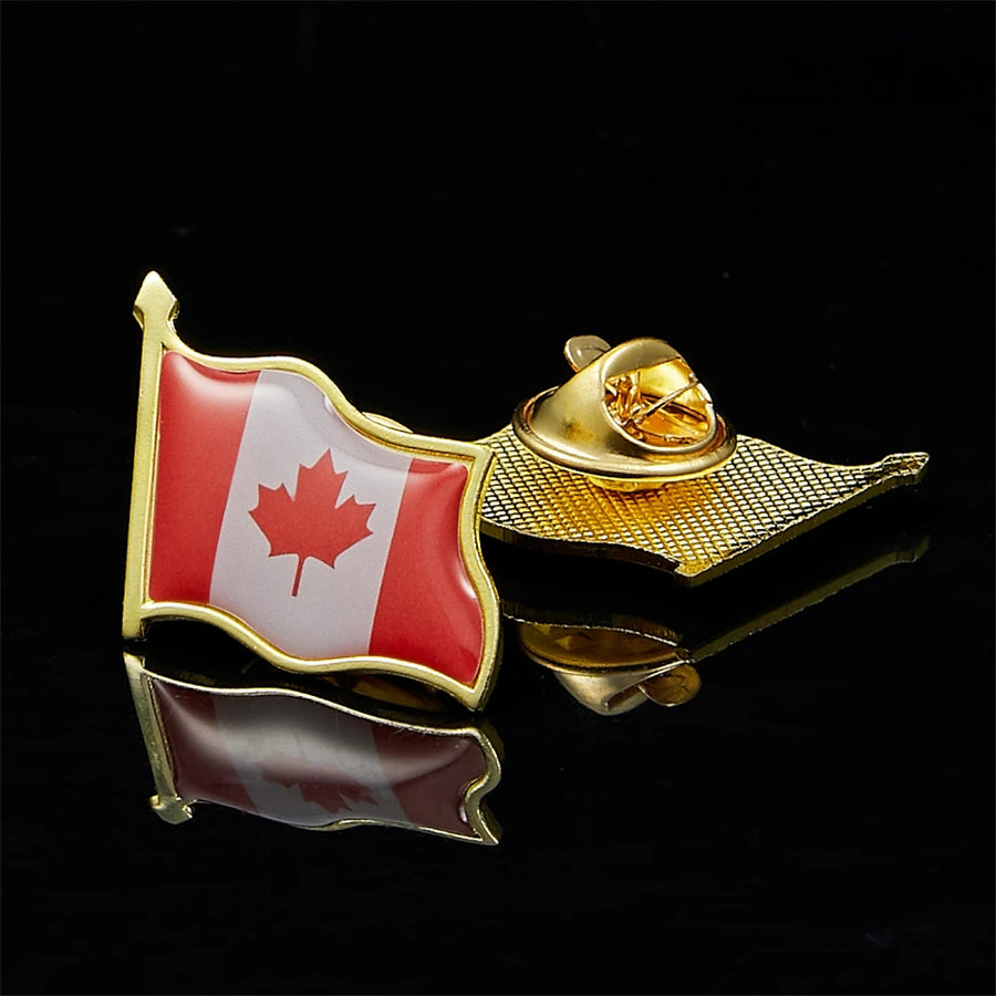 Canada Pride Maple Leaf Flag Lapel Pin - Badge Emblem for Hat, Tie & Brooch